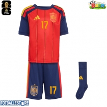 Spania Nico Williams #17 Hjemmedraktsett Barn VM 2026 Kortermet (+ Korte bukser)